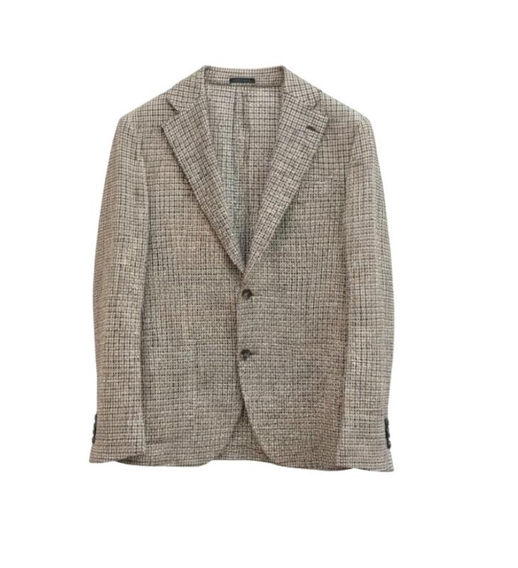 Al Duca D Aosta Brown Checked Blazer