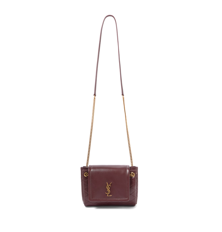 Saint Laurent Mini Nolita crossbody bag in lambskin leather Hot Wine