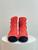 Chanel Ankle Boots in Red Suede with Quilted Pattern and a Black Cap Toe​