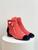 Chanel Ankle Boots in Red Suede with Quilted Pattern and a Black Cap Toe​