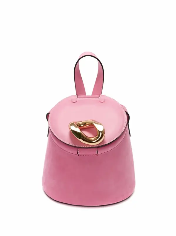 JW Anderson Lid Bucket Bag in Pink Leather