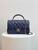 Chanel Mini Flap Bag with Top Handle in Navy Blue Lambskin