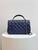 Chanel Mini Flap Bag with Top Handle in Navy Blue Lambskin