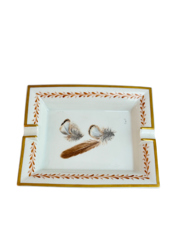 Hermes Askfat Ashtray Frankrike Feather Motive