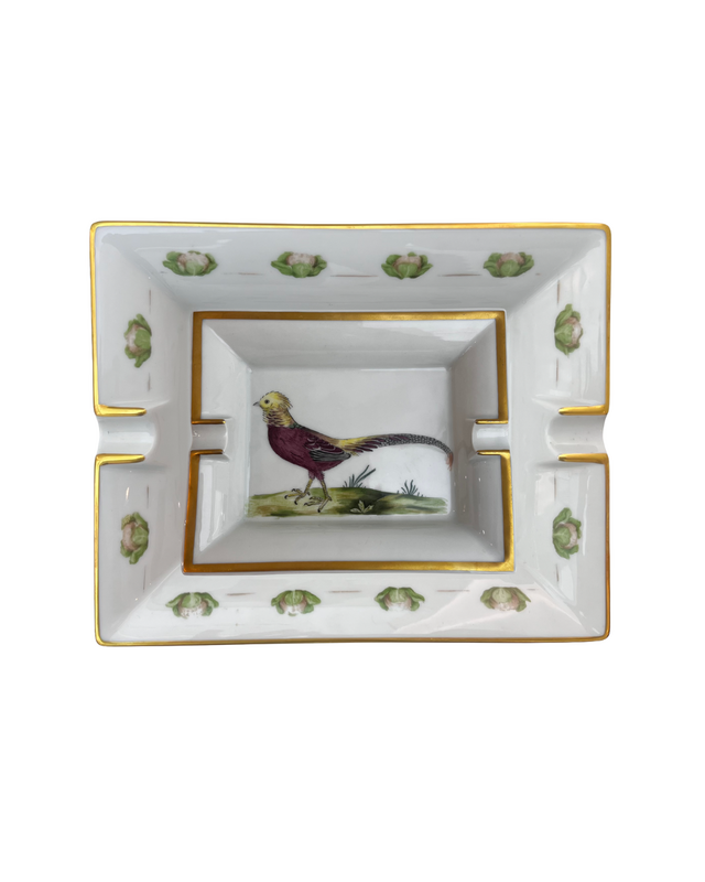 Hermés​ Hand-painted Bird Porcelain Ashtray