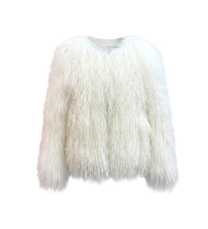 WGLUVF Real Mongolian Fur jacket