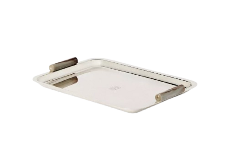 Brunello Cucinelli Buffalo Horn-Detail Silver-Plated Tray