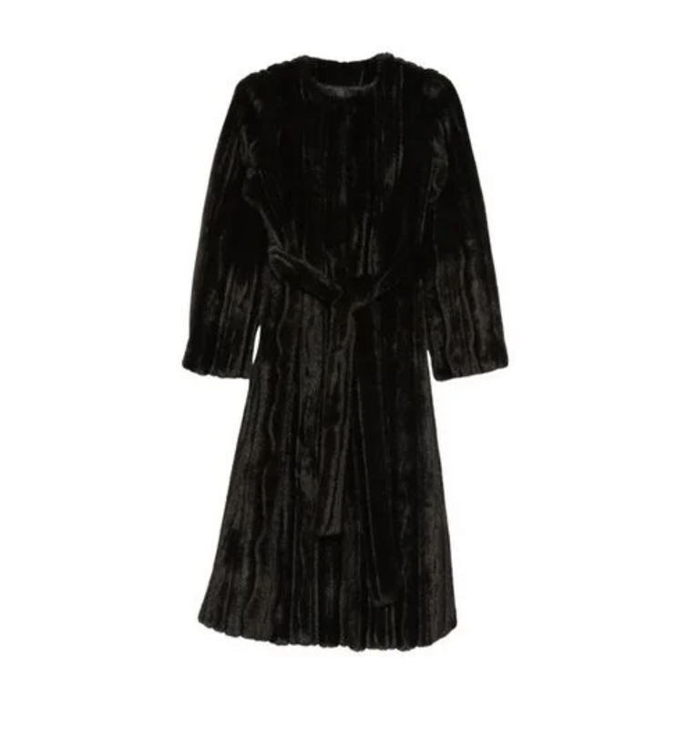 Thelaurent Belted Faux Fur Coat