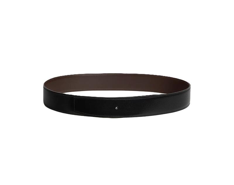 Hermès Reversible Leather Strap Black & Brown 135 Togo Calfskin