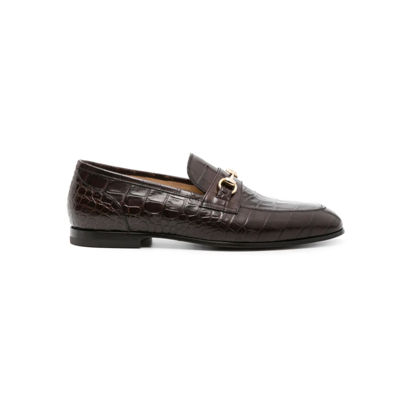 Scarosso Alessandro Dark Brown Croco Loafers