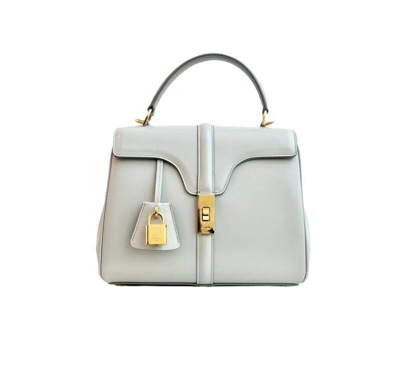 Celine Small 16 Bag in Satinated Calfskin Soft Blue