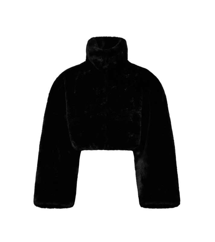 ROTATE Faux-Fur Cropped Jacket
