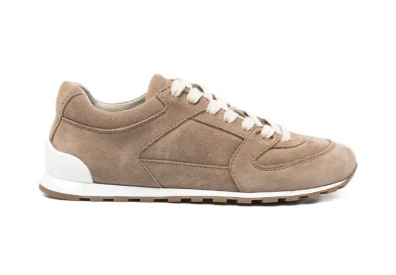 Brunello Cucinelli Suede Panelled Sneakers in Brown