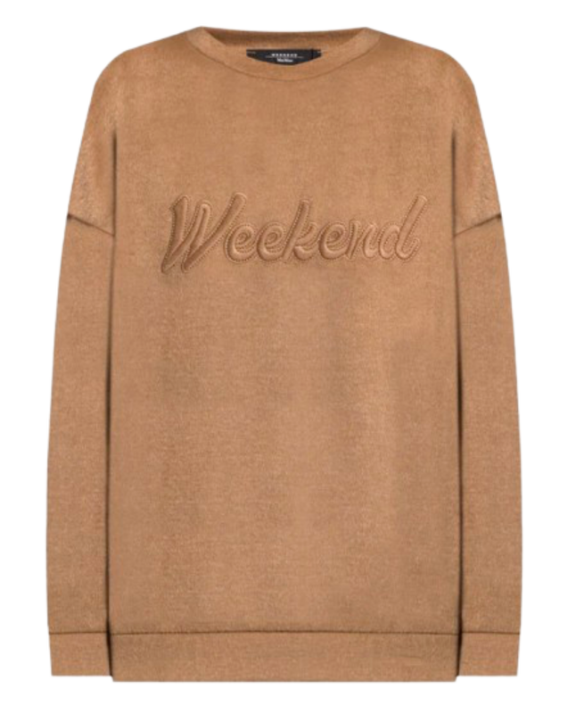 Weekend Max Mara Embroidered Sweatshirt in Sand