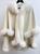 Artisan Furrier Cashmere Cape With Fur Trim