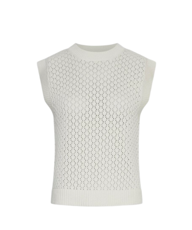 Eleventy Platinum Crochet-Knit Sweater in White