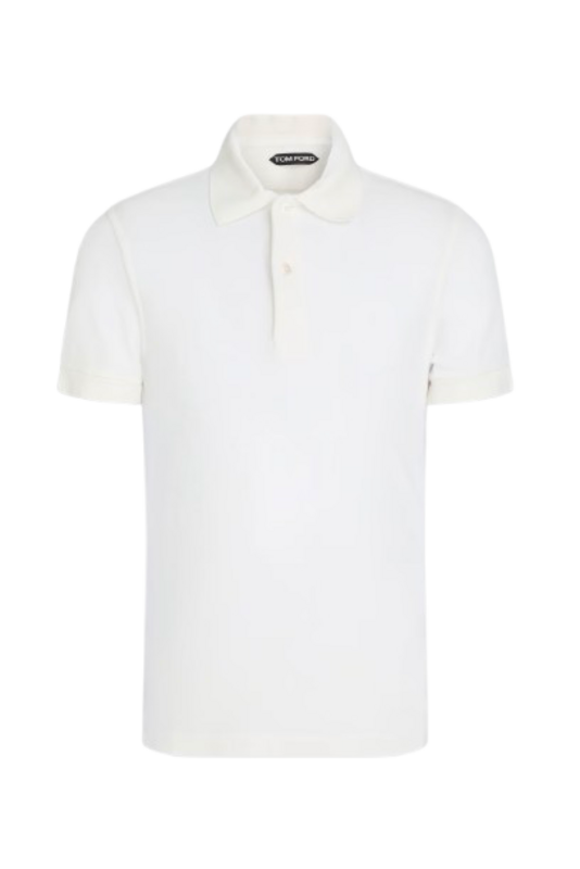 Tom Ford Cotton-Blend Terry Polo Shirt in White