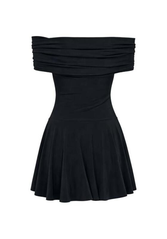 Norma Kamali Sleeveless Cowl Neck Hooded Flared Dress in Black