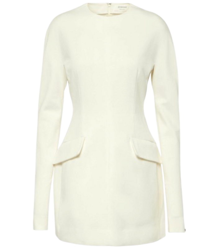 Sportmax Ketch Long-Sleeve Cotton Minidress in White