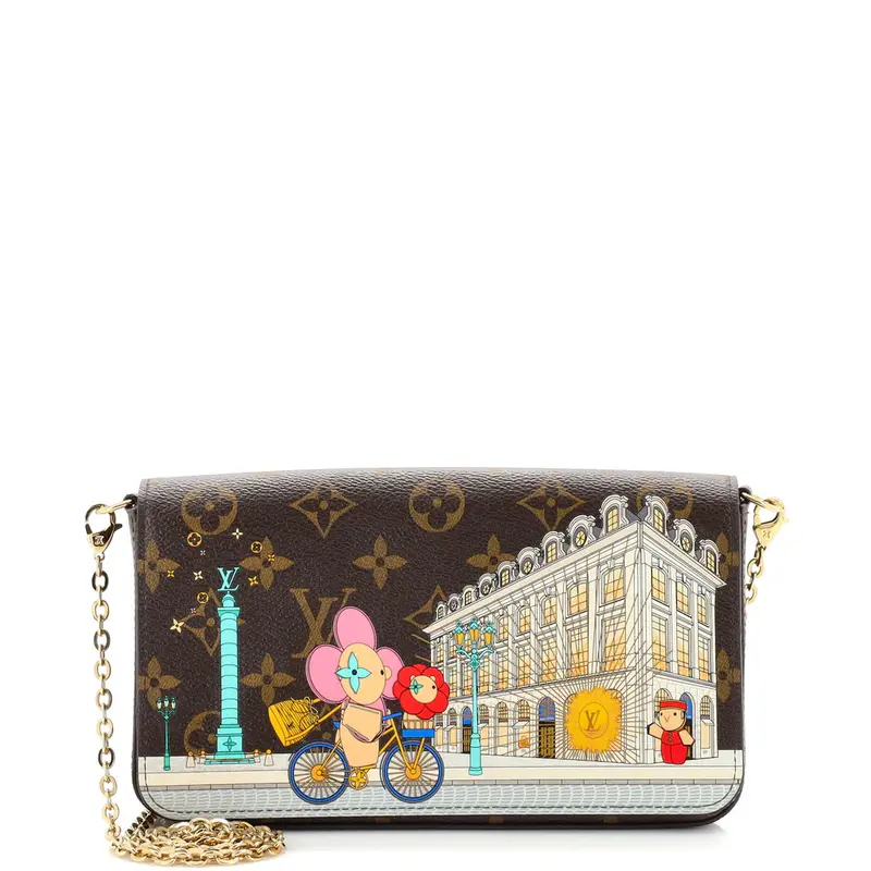 Louis Vuitton Félicie Pochette Vivienne Holiday Monogram Canvas/Pink