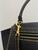 Celine Trapeze Bag in Black Leather with Yellow Stitching