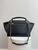 Celine Trapeze Bag in Black Leather with Yellow Stitching