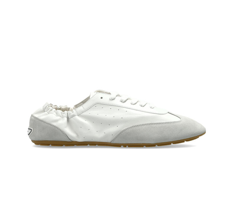 Saint Laurent Lewis suede-trimmed leather sneakers