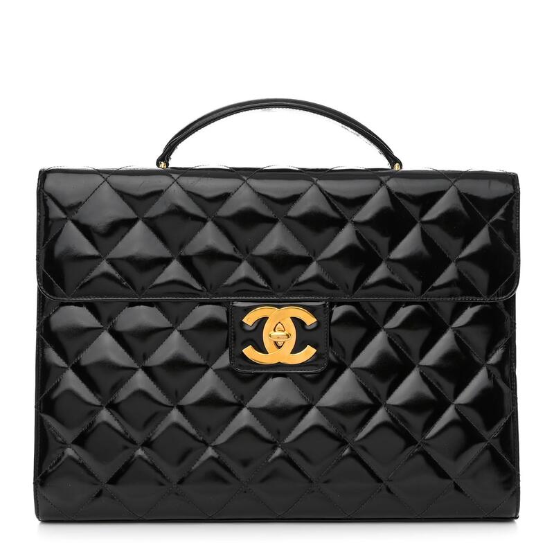 Chanel Briefcase in Quilted Patent Leather Bag