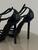 Saint Laurent Cassandra Heels in Patent Black Leather
