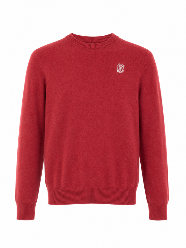 Brunello Cucinelli Kid's Cashmere Crewneck Sweater in Red