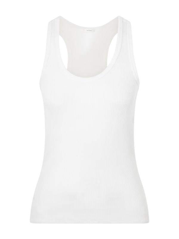 The Row Cendrea Ribbed-Knit Cotton Tank Top in White