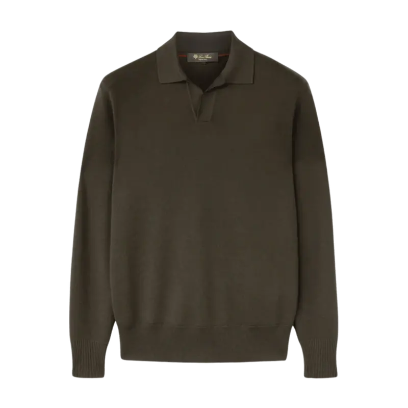 Loro Piana Wool Buttonless Polo Shirt