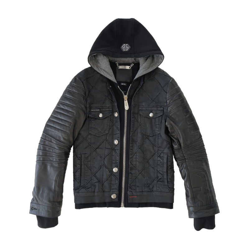 Philipp Plein denim-leather jacket